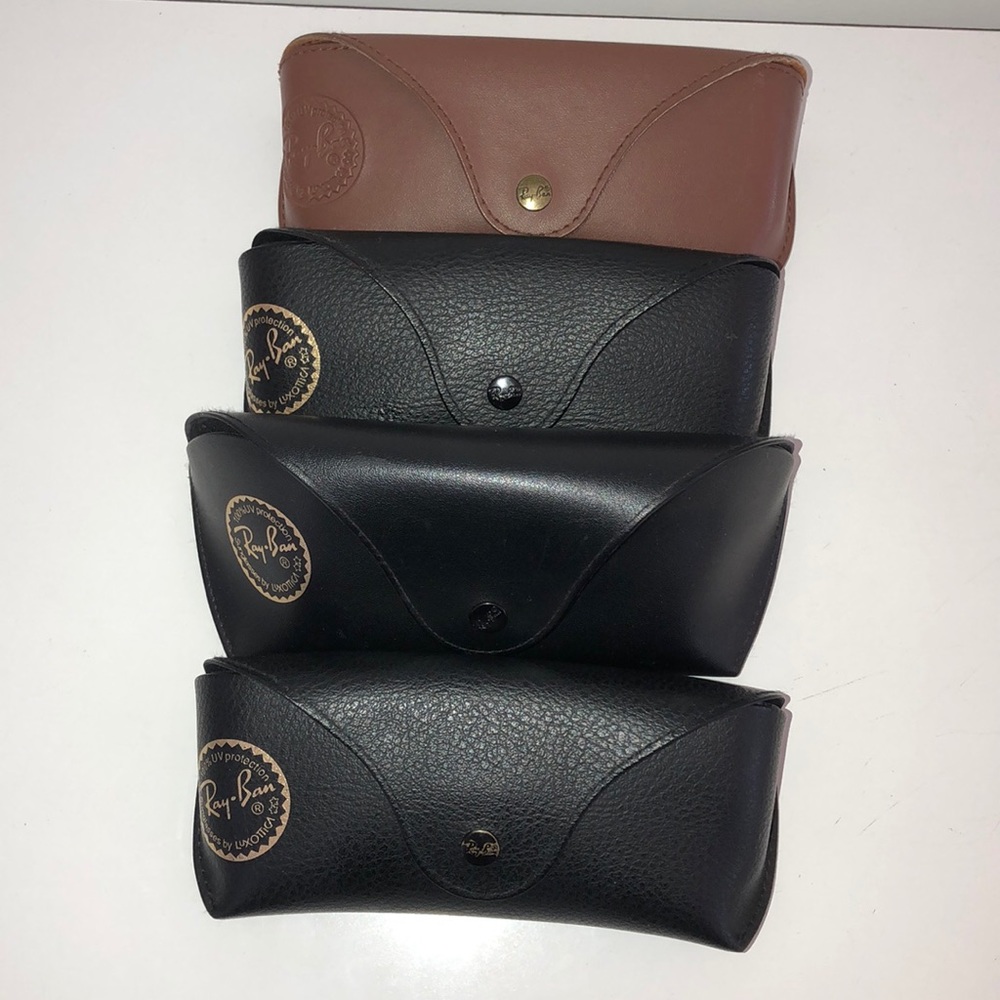Selection of empty Ray-Ban leather cases